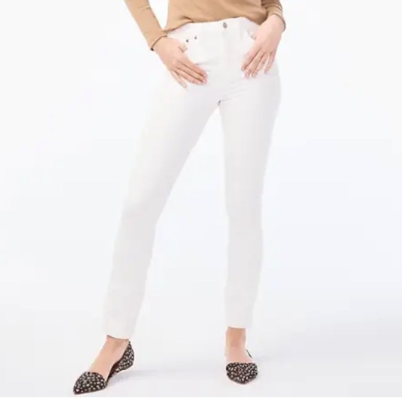 J Crew 28/30  Mercantile Mid Rise Skinny Jeans in Frost White Denim - Picture 1 of 6